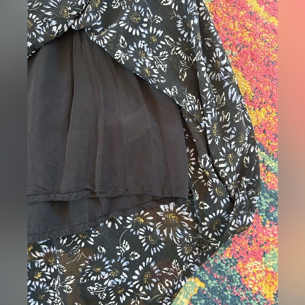 Free People | Women’s Black Floral Long Lace Sleeve Crewneck Dress Size S - Picture 13 of 15